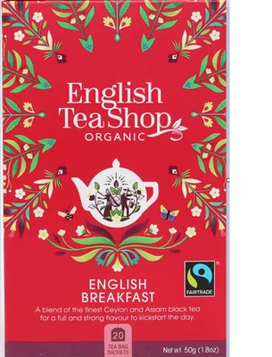 English Tea Shop Organic English Breakfast Teabags 20pc