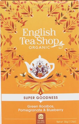 English Tea Shop Organic Green Rooibos, Pomegranate & Blueberry 20pc