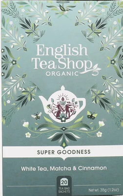 English Tea Shop Organic White Tea, Matcha & Cinnamon 20pc